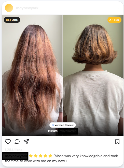 Salon/Spa Instagram post created by Paigent